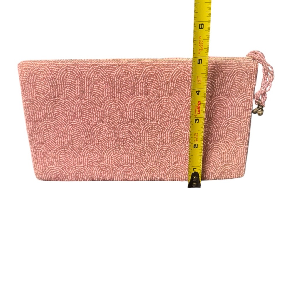 Elegant Pink Seed Beaded Clutch - Picture 5 of 10